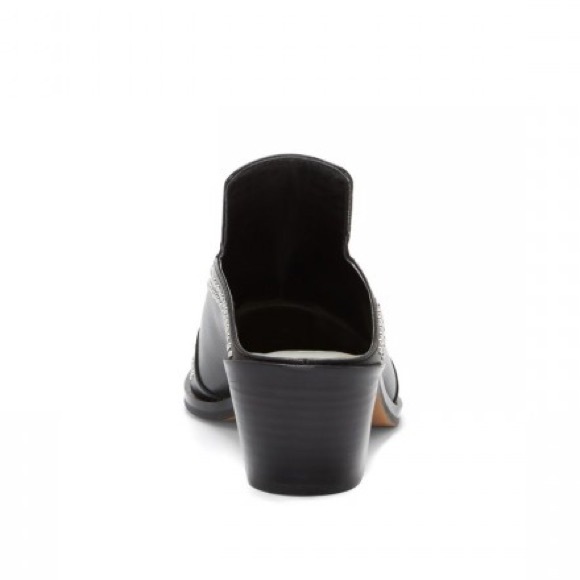 1. STATE Black Studded Rivet Detail Block Heel Mules - Picture 3 of 6